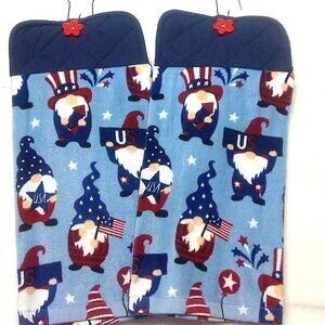 American Patriotic Gnomes Hanging Kitchen Towel set of 2 Full Towel